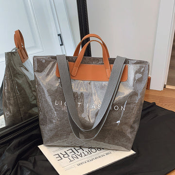 Fashion Tote Bag Special Texture Sewing Line Letter Shoulder Bag