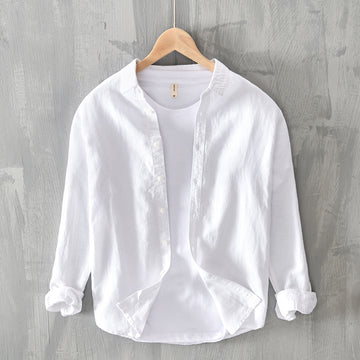 Men's Thin Cotton And Linen Casual Long-sleeved Shirt
